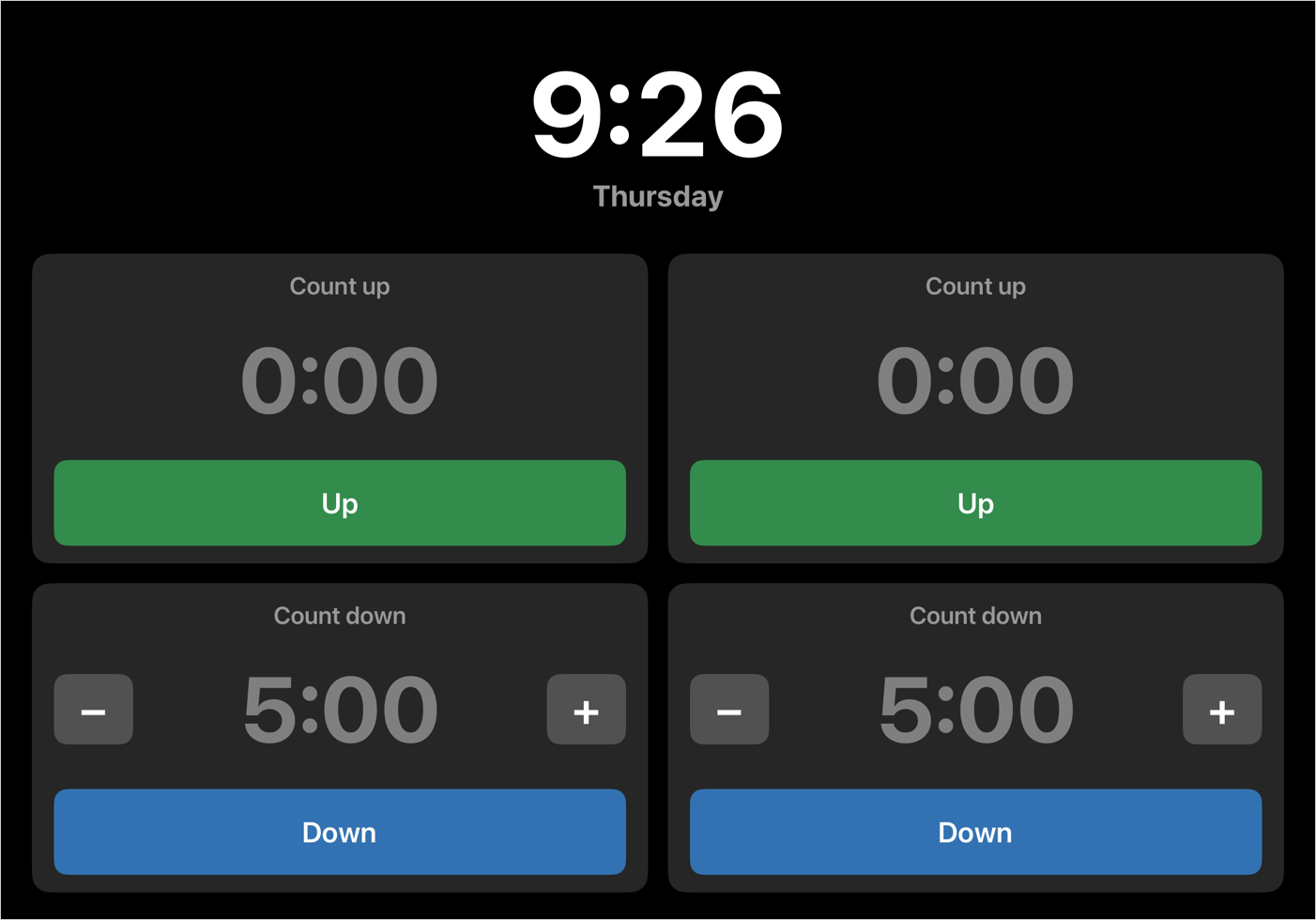 A simple timer app on iPad
