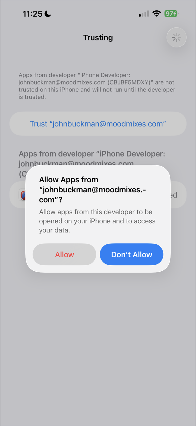 Confirming with Allow